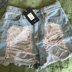 Cut off denim shorts